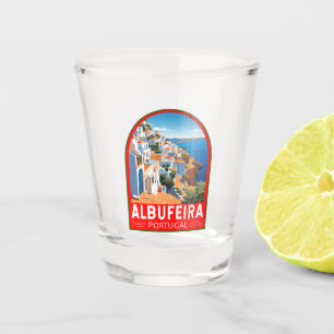 Albufeira Portugal Travel Art Vintage Shot Glass