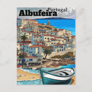 Albufeira Portugal Travel Postcard Art, Portugal T