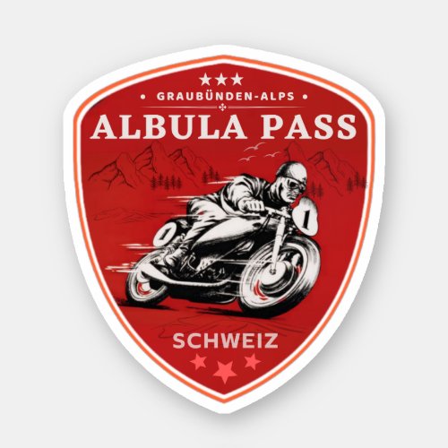 Albula pass swissalps motorcycle tour sticker
