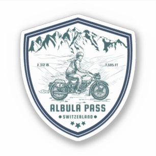 Albula pass swiss–alps motorcycle tour x sticker