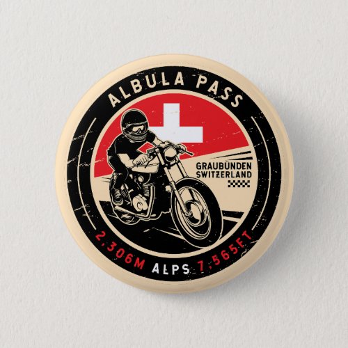 Albula Pass  Switzerland  Motorcycle Button