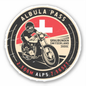 Albula Pass | Switzerland | Motorcycle Sticker