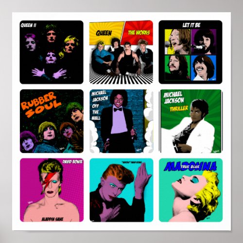 Album Covers Pop Art  Poster