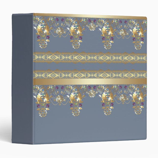 Album, gold lace 3 ring binder (Front/Spine)