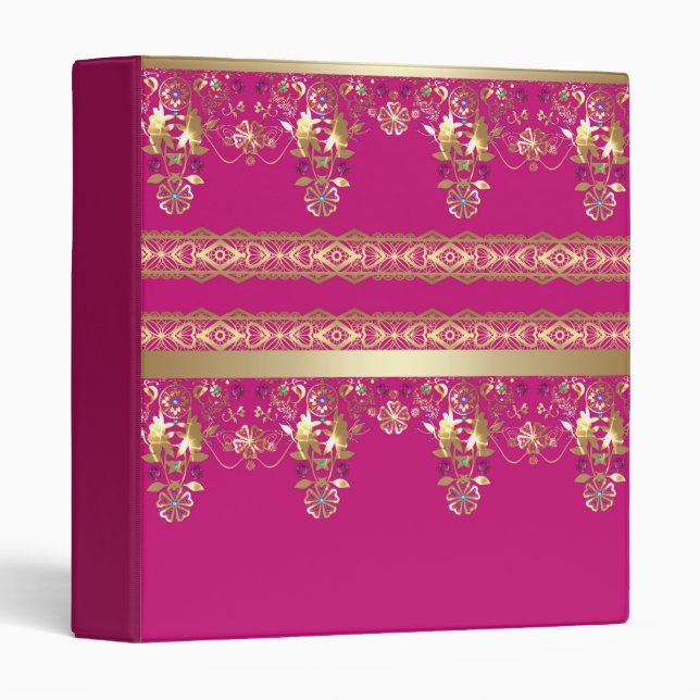 Album, gold lace 3 ring binder (Front/Spine)