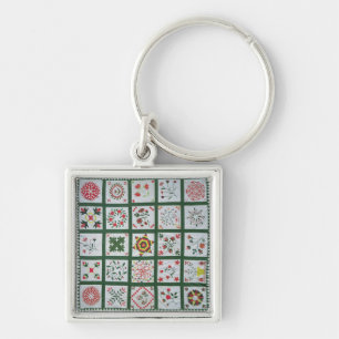 Album quilt with season flowers, 1844 keychain
