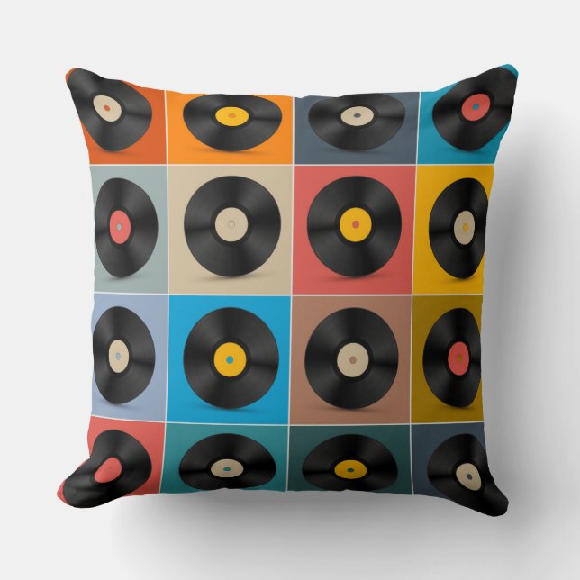 Album,Vinyl Record,Music Poster Throw Pillow (Front)