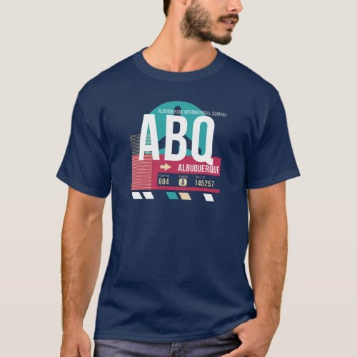 Albuquerque ABQ Airport Code Baggage Tag T_Shirt