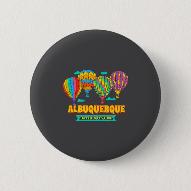 Albuquerque Balloon Festival New Mexico Fiesta  Button (Front)