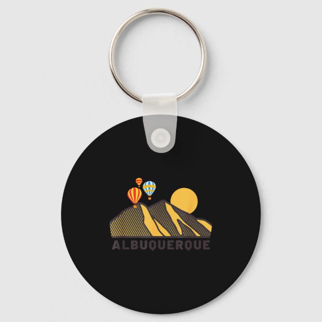 Albuquerque Balloon Festival New Mexico Mountains  Keychain (Front)