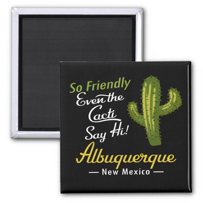 Albuquerque Magnet - Funny Cactus Retro