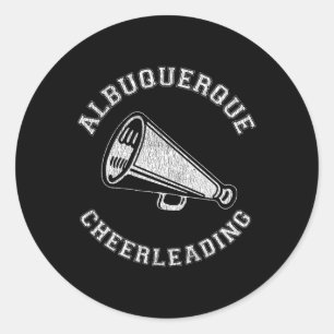 Albuquerque Cheer Distressed Retro 90's Cheerleade Classic Round Sticker