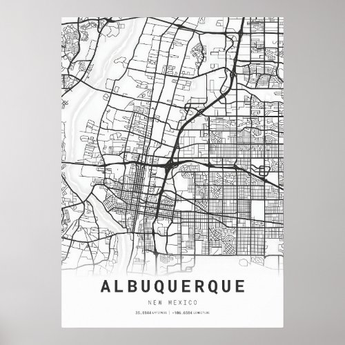 Albuquerque City Map Poster