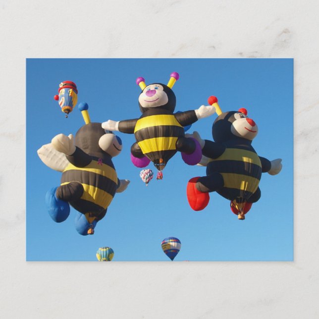 Albuquerque Hot Air  Balloon Bees Postcard (Front)
