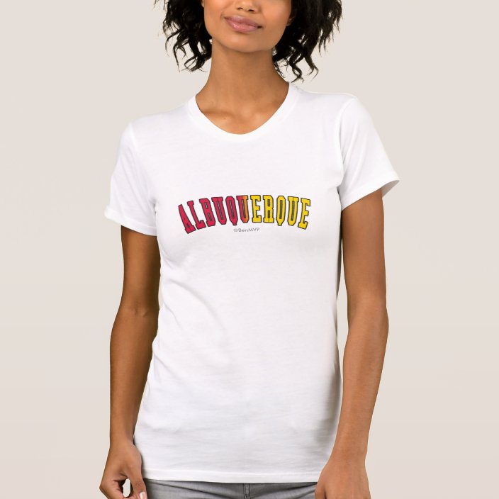 Albuquerque in New Mexico State Flag Colors Tshirt