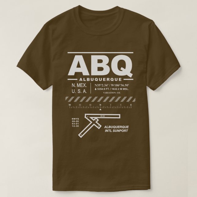 Albuquerque International Sunport ABQ T-Shirt (Design Front)