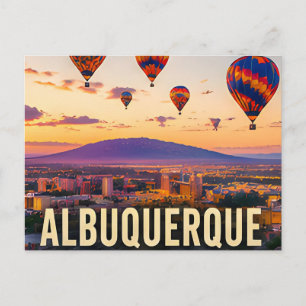 Albuquerque New Mexico Balloon Mountain Travel Gif Postcard