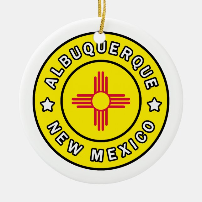Albuquerque New Mexico Ceramic Ornament (Front)