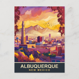 Albuquerque, New Mexico, City Skyline, Travel  Postcard