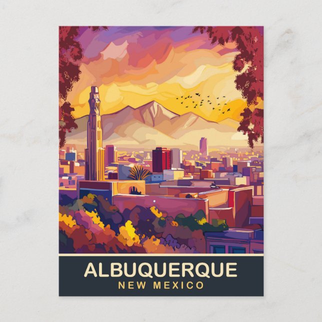 Albuquerque, New Mexico, City Skyline, Travel  Postcard (Front)