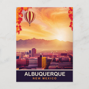 Albuquerque, New Mexico, Hot Air Balloon, Travel Postcard