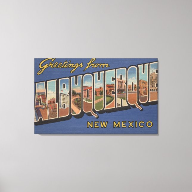 Albuquerque, New Mexico - Large Letter Scenes Canvas Print (Front)