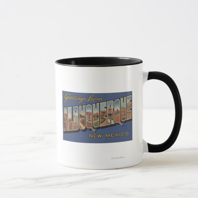 Albuquerque, New Mexico - Large Letter Scenes Mug (Right)