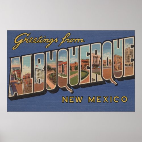 Albuquerque New Mexico _ Large Letter Scenes Poster