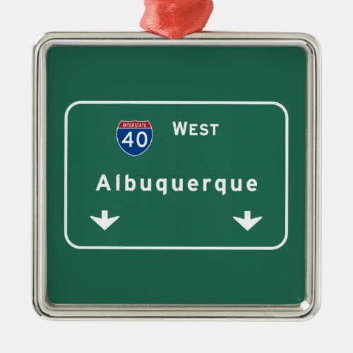 Albuquerque New Mexico nm Interstate Highway  Metal Ornament