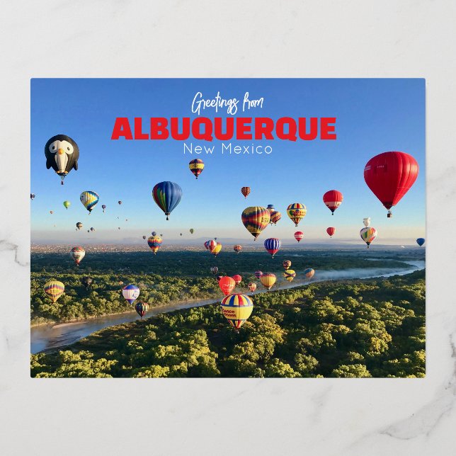 Albuquerque New Mexico Postcard Hot Air Balloons (Front)