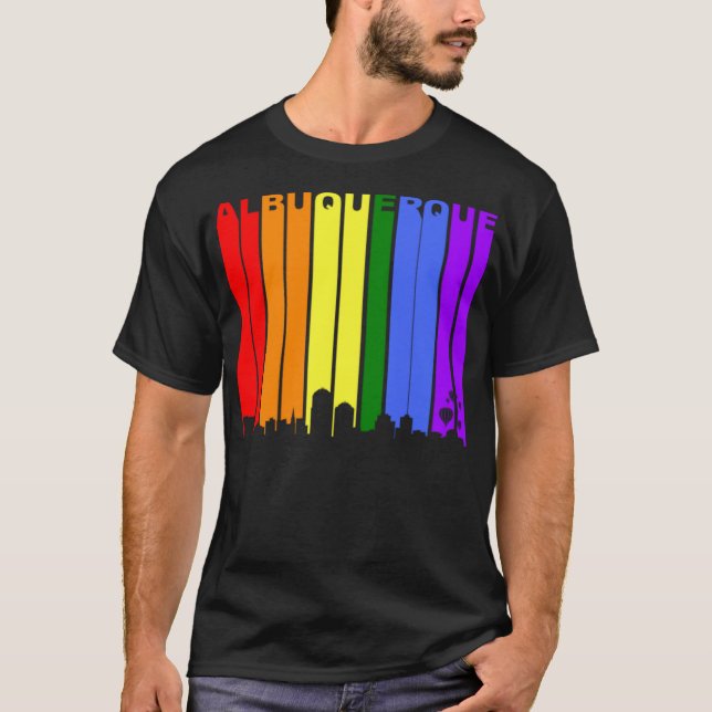 Albuquerque New Mexico Rainbow LGBT Gay Pride  T-Shirt (Front)