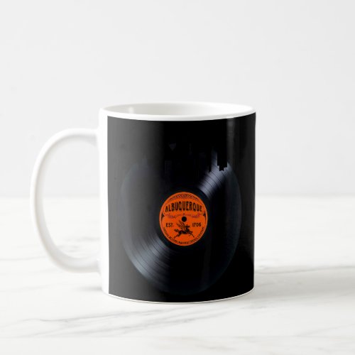 Albuquerque New Mexico Skyline Record Vintage LP L Coffee Mug