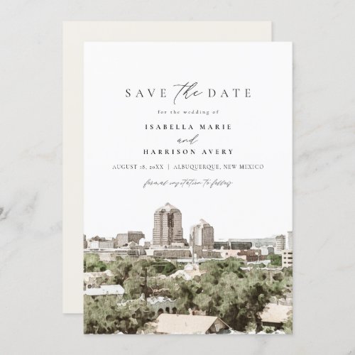 ALBUQUERQUE New Mexico Skyline Save the Date Invitation