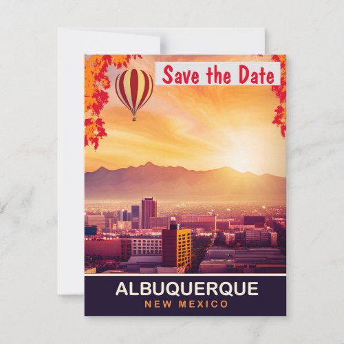 Albuquerque New Mexico Travel Postcard  Save The Date