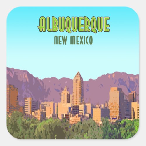 Albuquerque New Mexico Vintage Square Sticker