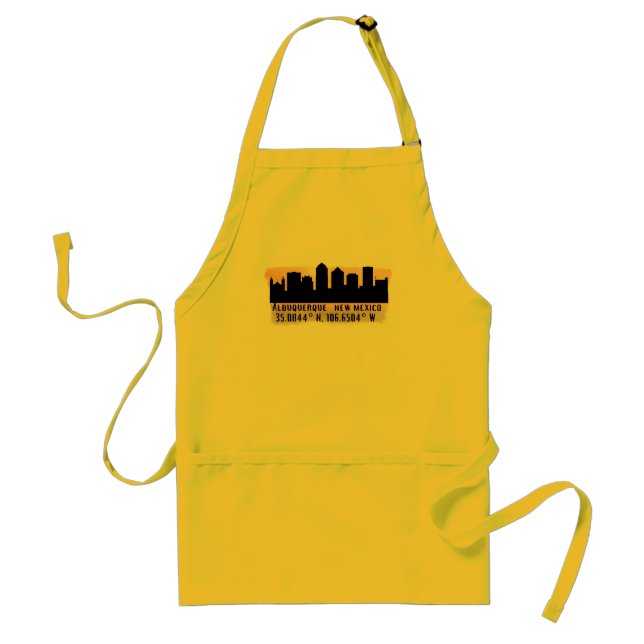 Albuquerque NM City Skyline Adult Apron (Front)