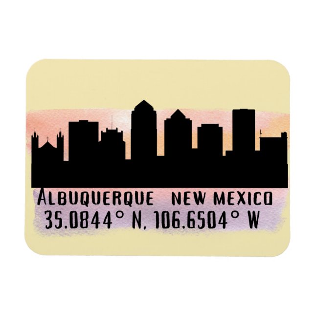 Albuquerque NM City Skyline Magnet (Horizontal)