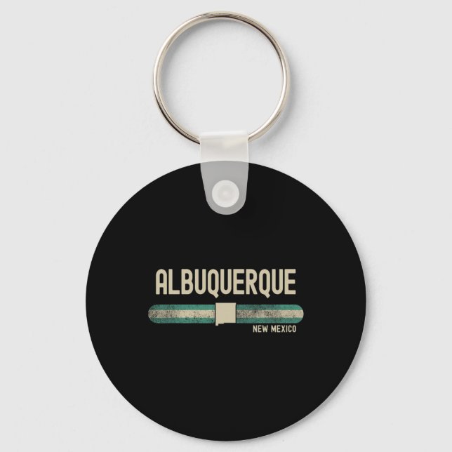 Albuquerque Nm New Mexico Travel &amp; 80s Style  Keychain (Front)
