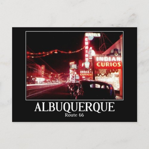 Albuquerque NM Rte 66 Vintage Postcard