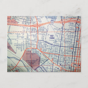 ALBUQUERQUE, NM Vintage Map Postcard