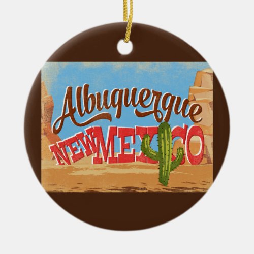 Albuquerque Ornament New Mexico Desert Retro
