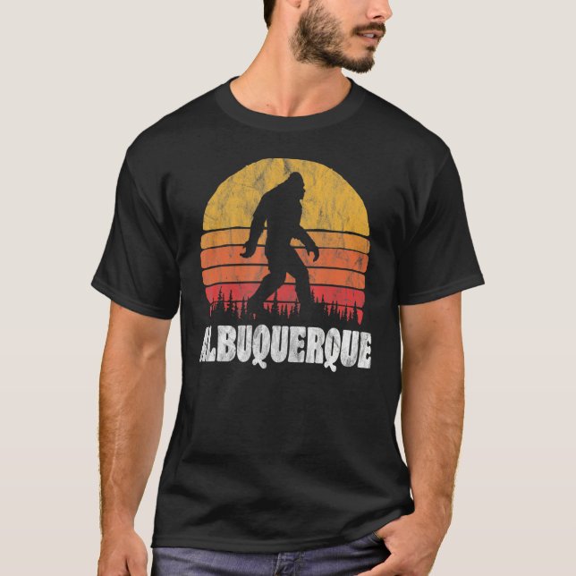 Albuquerque Vintage Eighties Bigoot Retro Sunset T-Shirt (Front)