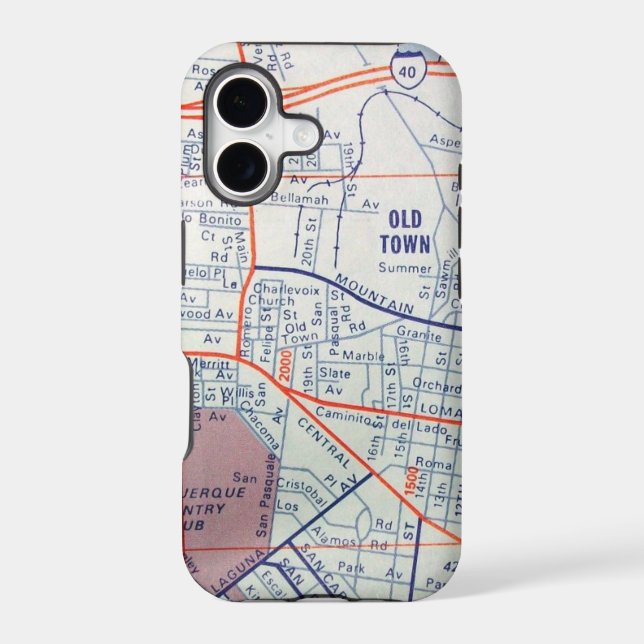 ALBUQUERQUE Vintage Map Iphone Case (Back)