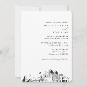 Albuquerque Wedding Elegant Skyline Invitation