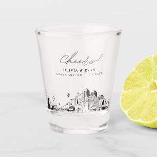 Albuquerque Wedding Favor Personalized Cheers Shot Glass