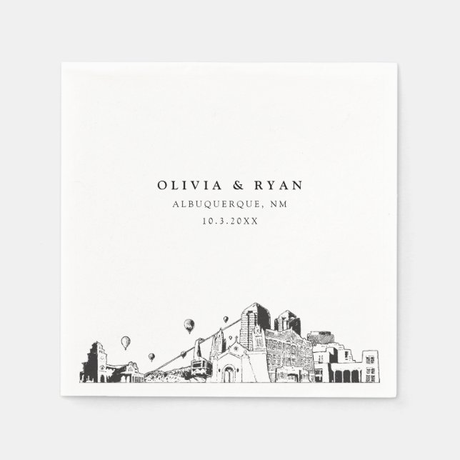 Albuquerque Wedding Minimalist Paper  Napkins (Front)