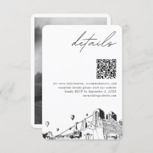 Albuquerque Wedding Modern Details QR Code Enclosure Card