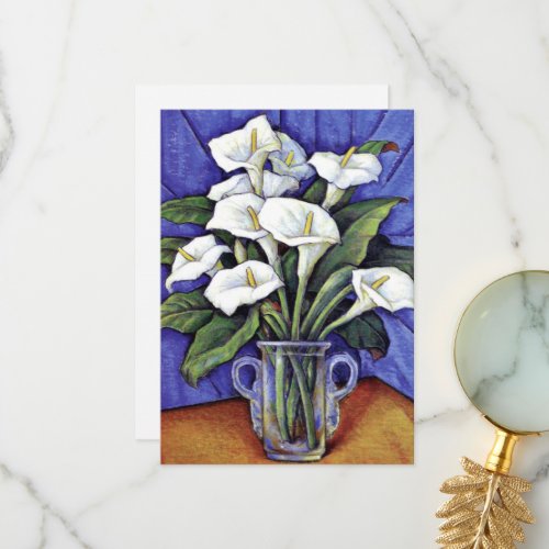 Alcatraces fine art floral painting thank you card