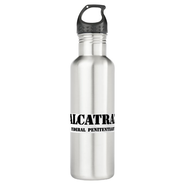 alcatraz.gif stainless steel water bottle (Front)