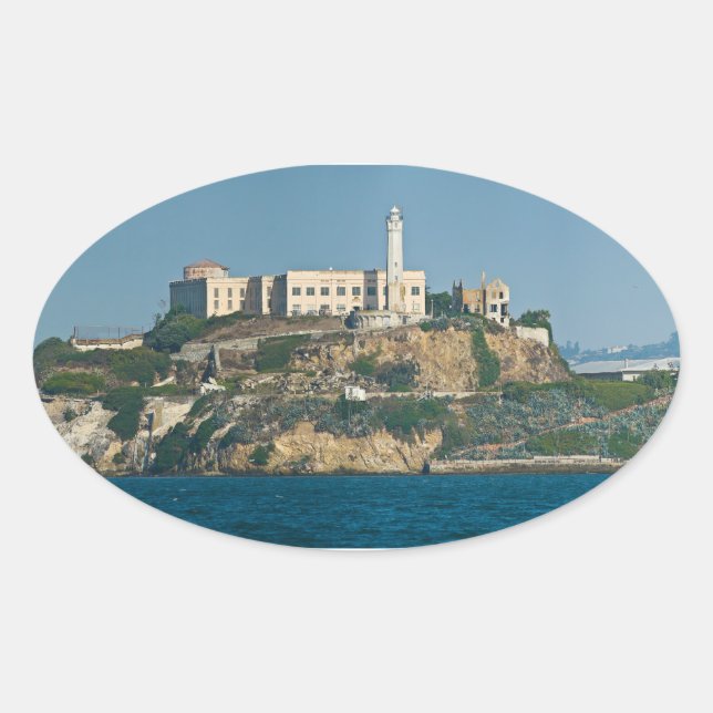 Alcatraz Island Prison San Francisco Bay Oval Sticker (Front)